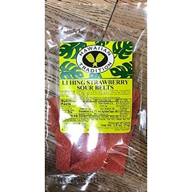 (Pack of 5) Hawaiian Tradition Li Hing Strawberry Sour Belts 2.5 oz.