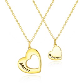 Philip Jones Gold Plated Mother and Daughter Necklace Set with Quote Card