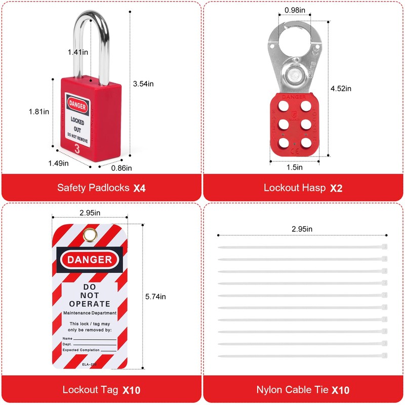 BULANGDI Lockout Tagout Kits,Electrical Security 27Pack Lock Kit,Lockout Station With