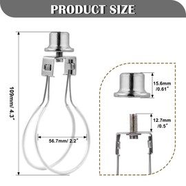 Lamp Shade Holder,Lamp Shade Light Bulb Clip Adapter,Clip On Lampshade Adapter Includes Finial and Lampshade Levellers,Spring Clip for Light Bulb (Nickel)