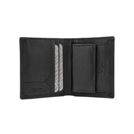 CHARRO Genuine Leather Vertical Wallet for Men and Women, Slim with Coin Pocket and Gift Box, Black 48, Casual