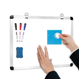 LiebHome Double Sided Whiteboard, 12 x 16 Inch Dry Erase Whiteboard for Wall, Ultra-Thin Hanging Board with Magnetic Surface, Including 3 Markers, Ideal for Office, Home (Double Sided Whiteboard)