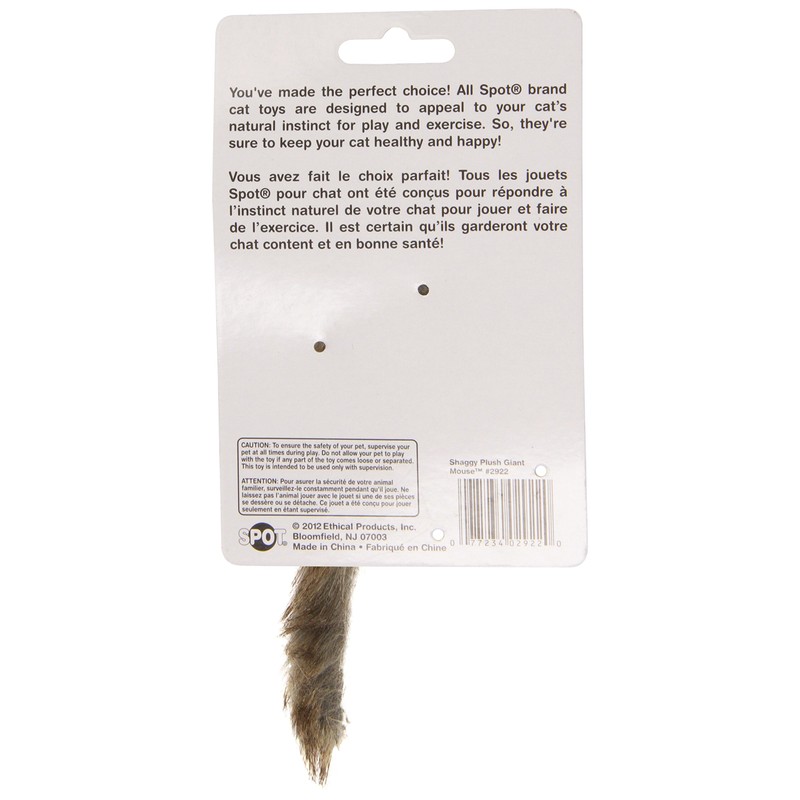 Ethical Shaggy Plush Giant Mouse Cat Toy with Catnip