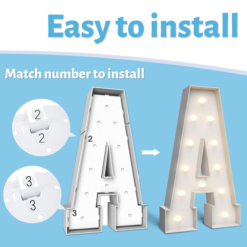 4FT Marquee Light Up Numbers 5,Party Decoration Large Marquee Light