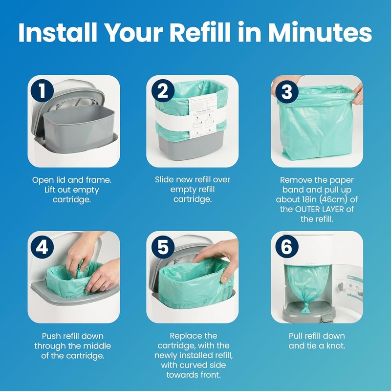 Janibell Akord 330 Adult Diaper Pail Refill Liners, 2 Count