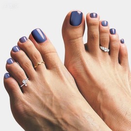 Toe Gel Nail Stickers - 34PCS Salon Quality Wraps no UV Light Needed - Long Lasting Toe Nail Polish Strips for Women (Sky Blue)