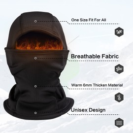 STARTAIKE Balaclava Face Mask UV Protection Windproof Hood Tactical Mask for Ski Cycling Outdoor Fishing Hunting Camo, Black-new, One Size