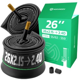 Bicycle Inner Tube 26 x 2.15 > 2.40 (ETRTO 55/62-559) x2 - Schrader Valve 40 mm - Compatible with VTT / City Bikes 26 Inch - High Resistance and Elasticity MOOVMOOV