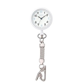 Nursley 1045268A New Hapipla Luminous Nurse Watch Upside Down Dial Medical Nursing Nurse Watch [22 Colors] White