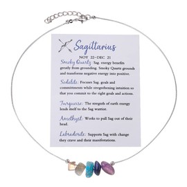 12 Constellation Zodiac Sign Choker Necklace Raw Crystal Natural Stone Healing Chakra Gemstone Horoscope Astrology Jewelry for Women Birthday Gift-Scorpio