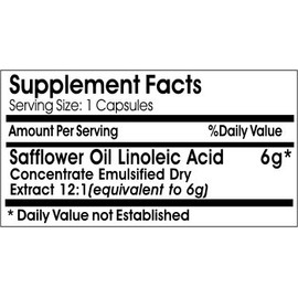 Safflower Oil Linoleic Acid 6g // 100 Capsules // Pure // by PureControl Supplements