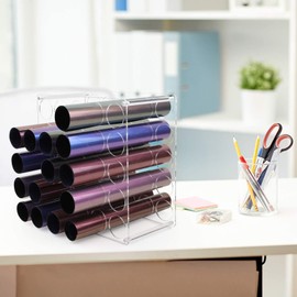 Acrylic Vinyl Roll Storage Rack - 25 Holes for Craft Room Vinyl Organizer