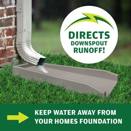 Master Mark Master Mark Splash Block, Decorative Gutter Downspout Extensions, Splashguard, Foundation Water Diverter, Rain Gutter Guard, Plastic 24 Gray (1 Pack)