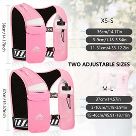 LOCAL LION Running Vest Women, Reflective Hydration Vest Mens, Breathable Phone Holder For Trailrunning Marathon, Pink XS - S