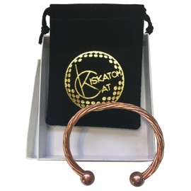 KiskatomCat Pure Copper Magnetic Bracelet for Men or Women, Made in USA