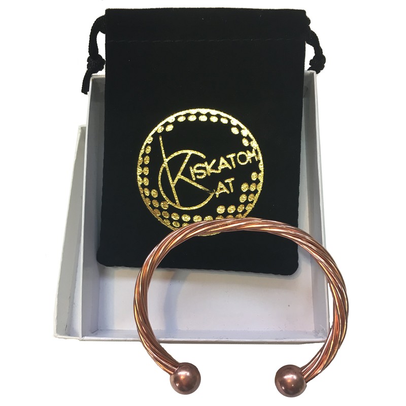 KiskatomCat Pure Copper Magnetic Bracelet for Men or Women, Made