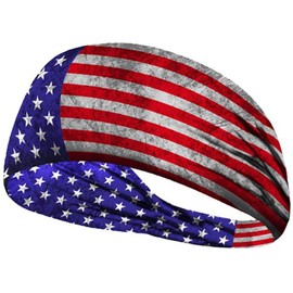 American Flag Headbands for Men and Women, Patriotic Sweatbands for Independence Day Parades, President's Day, Veteran Party