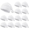 Geyoga 12 Pieces Santa Hat Adult Bulk Christmas Hat White