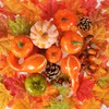 HOWAF 120pcs Artificial Pumpkins Decorations Artificial Autumn Leaves Set, Fake