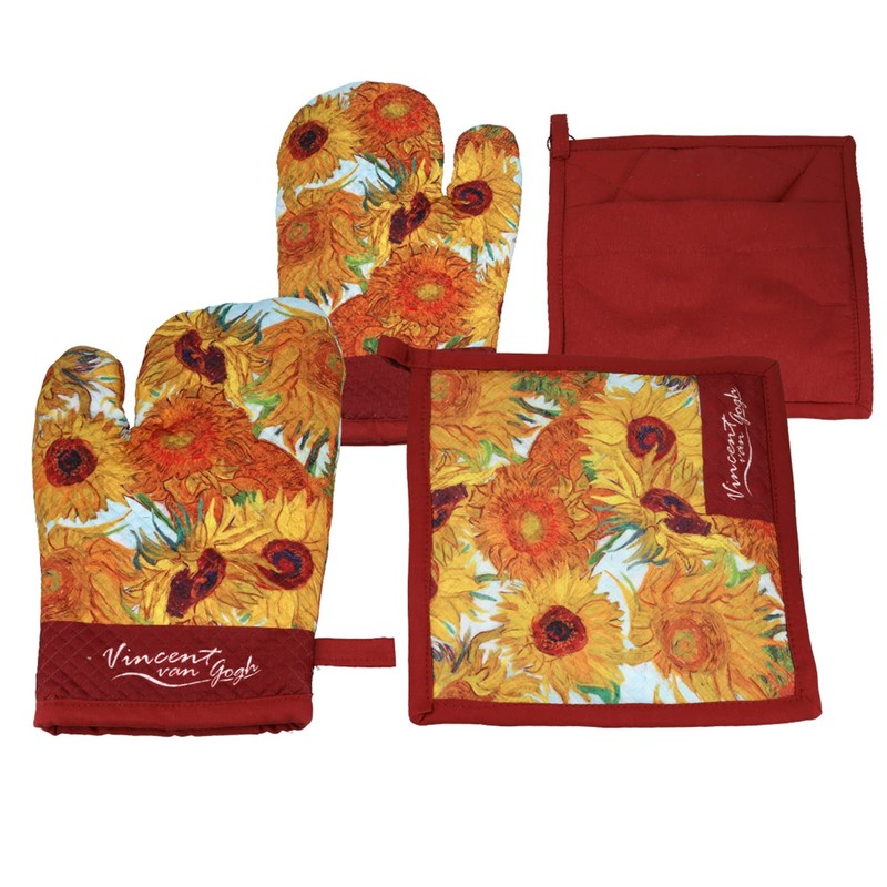 CARMANI Decorative Oven Mitt and Pot Holder Heat Resistant Non-Slip