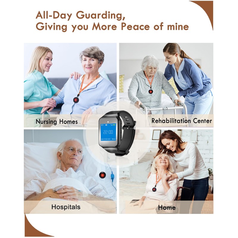 CallToU Caregiver Pager Wireless Smart Call Button 500+ ft Vibration
