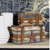 Deco 79 Wood Starfish Handmade Decorative Box Distressed Decorative Keepsake