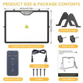Innoland Chicken Coop Heater, 180W Coop Heater Double-Sided Smart Chicken Heater, 86-167℉ Chicken Coop Warmer Thermostat, Radiant Heat Panel with Remote | Light | Timer for Poultry