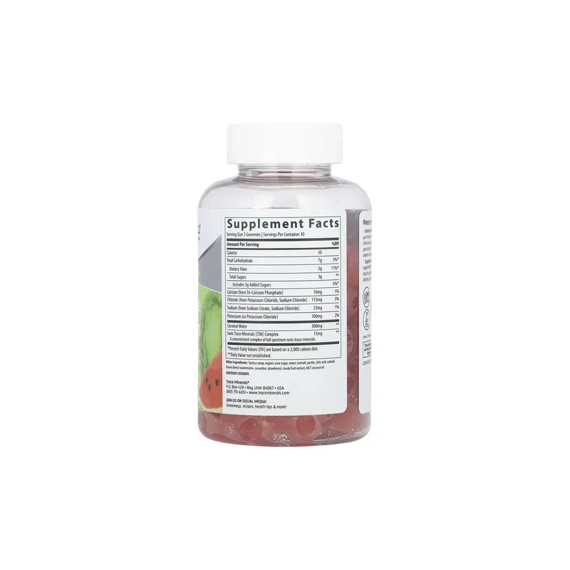 Trace Minerals Electrolitos En Gomitas, 263 Mg, 90 Gom Sfn