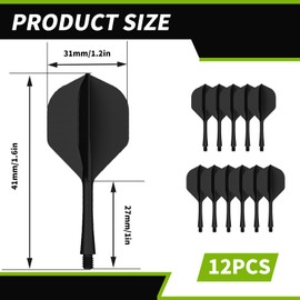 Pack of 12 Darts Flights with Shafts, Integrated Dart Flights and Shafts, Sturdy Darts Accessories, Dart Shafts and Flights Made of One, Flights Darts, Plastic Dart Shafts Shaft Flight System