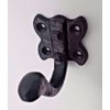 Pack of 2 Tudor Coat Hooks Black Wrought Iron Hammered