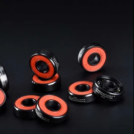 TwoLions High Rev 608RS Hybrid Black Ceramic Bearings for Inline Skate or Skateboard or Scooter (Pack of 8)