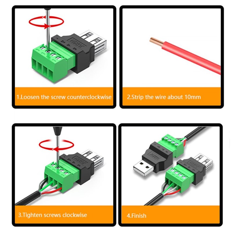 PENGLIN Pack of 4 USB 2.0 Type A Male Female