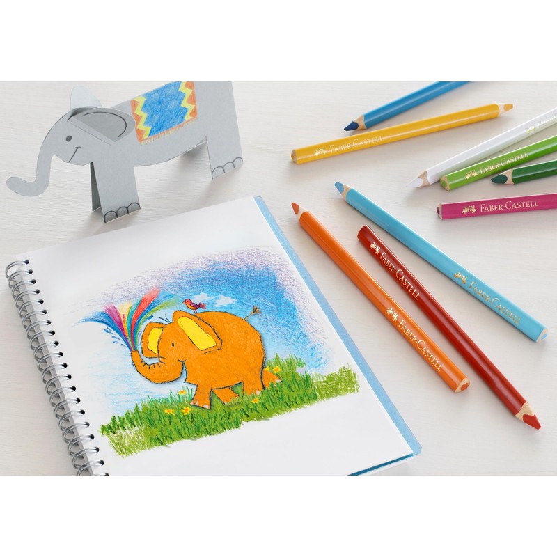 FABER-CASTELL 116524 - Jumbo Buntstifte dreikant, 5.4 mm, 24er Karton