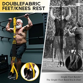 HOXWC Pull Up Assistance Bands, Adjustable Heavy Duty Resistance Band for Pull Up, 3 Pull Up Bands, Comfortable Fabric Feet/Knee Rest, Assistance Bands for Pull-Up, Home Fitness, Body Stretching