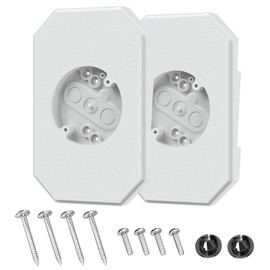 Siding Mounting Kit, Siding Mount Block, Outdoor Light Mounting Block with Built-in Electrical Box, Light Mount Plate for 4 inch and 1/2 inch Lap Double, White, 2 Pack