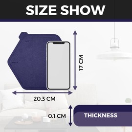Coulf Magnetic Adhesive Hexagonal Plate with Storage Set Padfolio PU Leather Organizer (HexStatic Dark Lilac+)