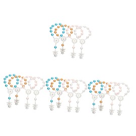 Gadpiparty 4sets Jesus Prayer Rosary Bracelet Cross Rosary Wrist Chain Religious Bracelet Wrist Chain 4pcs*4