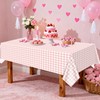 4 Pack Pink Gingham Tablecloths, Pink and White Checkered Tablecloths