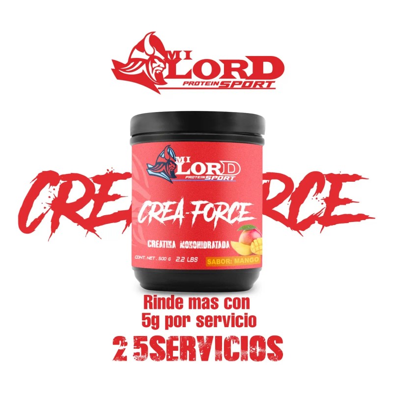 Creatina Monohidratada 500g My Lord En Polvo Varios Sabores Mango