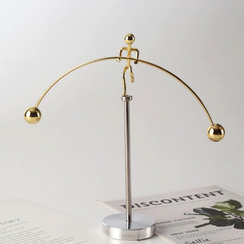 ThinkTop Weightlifter Kinetic Art Balance Steel Balance Physics Eduecational Decoration