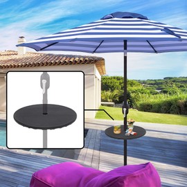 MAYPEX 20'' Outdoor Adjustable Umbrella Table, Umbrella Accessory Table Top, PP Material, Fit for Most Umbrella