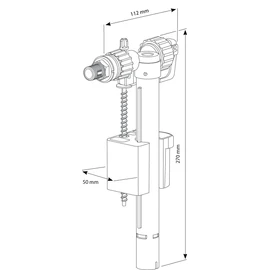 Siamp Monaco 95L 1/2" and 3/8" BSP Universal Side Inlet Cistern Fill Float Valve 30956510 Brass Thread