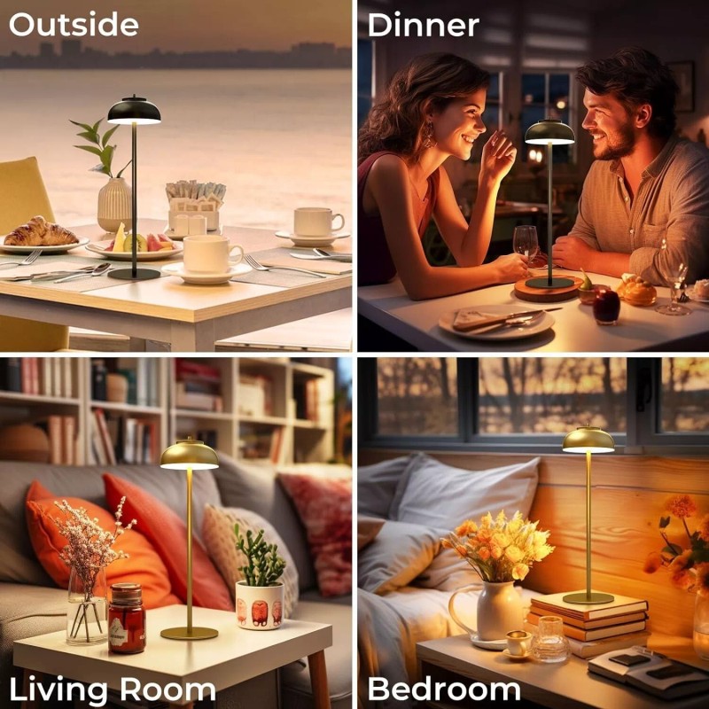 Moragin 2 Pack Led Cordless Table Lamps Rechargeable, Battery Operated-IP65