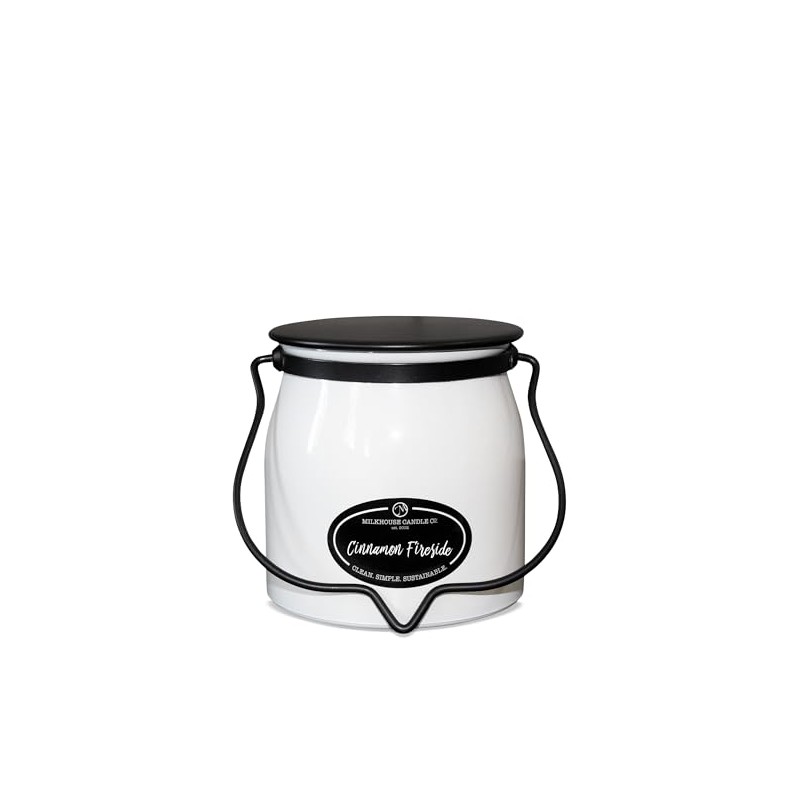 Milkhouse Candles 16 Ounce Jar Candle, Cinnamon Fireside