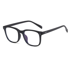 LJCZKA Square Blue Light Glasses for Men and Women, Square Glasses Frame with TR90 Frame, Against Headaches, Anti-Fatigue, matte black