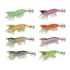 8pcs Shrimp Lures Luminous Silicone Realistic with Sound Beads Shrimp