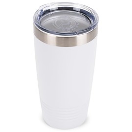Elanze Designs Captain Anchor Rope White 20 ounce Stainless Steel Vacuum Insulated Travel Tumbler With Clear Lid