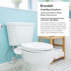 Brondell Bidet - FreshSpa Comfort Plus Bidet Attachment - Dual Temperature and Dual Nozzle with Retractable Nozzles and Self-Cleaning Function