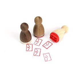 Stemplino® Mini Stamp – Motif: Letter – 12 mm Diameter – Wooden Stamp Children's Stamp Bullet Journal Stamp with Letter Motif Letter Stamp