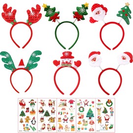 Pack of 11 Christmas Accessories, 6 Christmas Headbands, 5 Tattoos, Christmas Headband, Christmas Hat, Christmas Hair Accessories, Christmas Party, Christmas Hats, Christmas Hair Hoop Adults